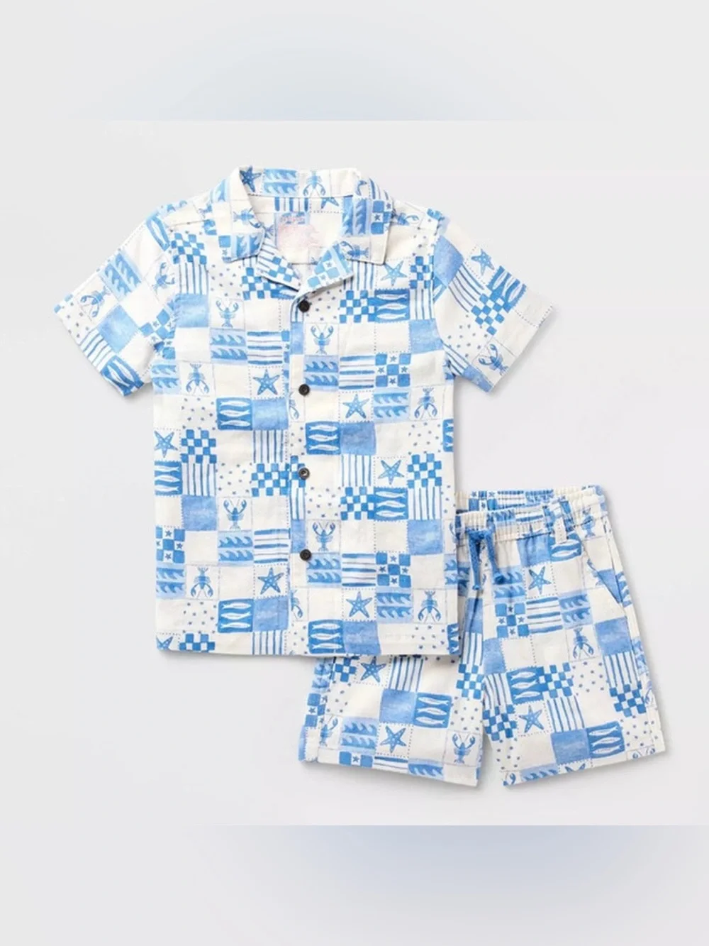 Cat and Jack Toddler Short Sleeve Beachy Woven Shirt and Shorts Set NWT